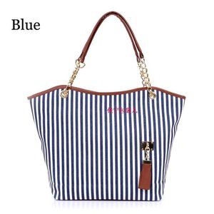 Blue stripe shoulder bag size 48x10x32